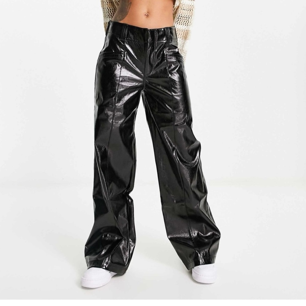Free People Black Wide Leg Pants